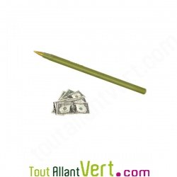 Stylo bille en billets et plastique recycl� encre noire