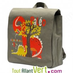 Sac � dos enfant Dinausaure en coton bio 23 x 23 x 8 cm