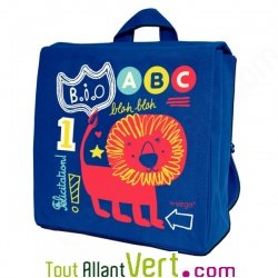 Sac � dos enfant F�licitation Lion en coton bio 23 x 23 x 8 cm