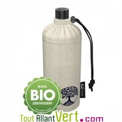 Gourde cologique en verre isotherme textile bio 0.6 litres
