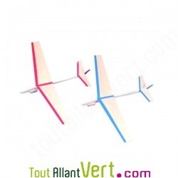 Kit 2 avions planeurs volants en bois et papier � monter 30cm