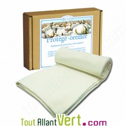 Prot�ge oreiller en molleton de coton bio, �cru naturel