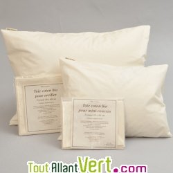 Taie d\'oreiller coton bio, coloris naturel �cru, Mille Oreillers