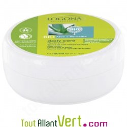 Cr�me bio peau s�che visage et corps Aloes bio + Verveine de Logona, 150ml