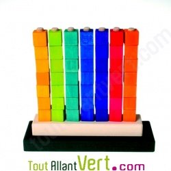 Puissance 4 multicouleur en bois