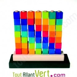 Puissance 4 multicouleur en bois