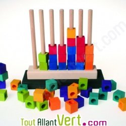 Puissance 4 multicouleur en bois