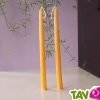 Bougies 100% cire d'abeille, fine 14mm x 19cm, lot de 2