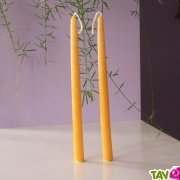 Bougies 100% cire d'abeille, fine 14mm x 19cm, lot de 2