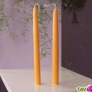 Bougies 100% cire d'abeille large, lot de 2, 20mm x 23cm