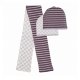 Bonnet b�b� r�versible et �charpe assortie en coton bio