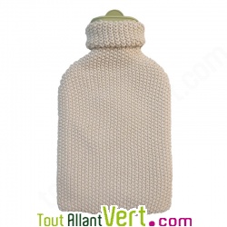 Bouillotte � eau en caoutchouc naturel certifi� et housse coton bio 0.8 litre