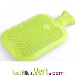 Bouillotte � eau en latex naturel  et coton bio 2 litres