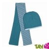 Bonnet bb rversible et charpe assortie Bleu en coton bio