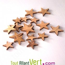 Lot de 15 �toiles en bois, d�cor de table pour No�l