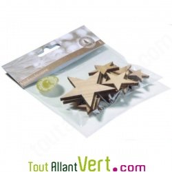 Lot de 15 �toiles en bois, d�cor de table pour No�l