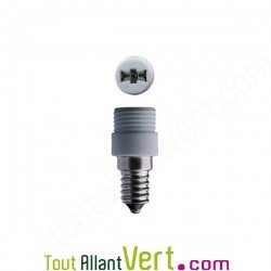 Adaptateur douille en c�ramique � vis E14 pour halog�ne G9