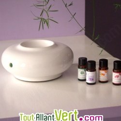 Diffuseur blanc + 1 huiles essentielle bio 15ml, Santessance