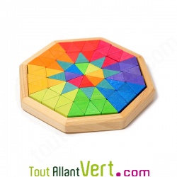 Puzzle cr�atif en bois multicolore octogone Grimms
