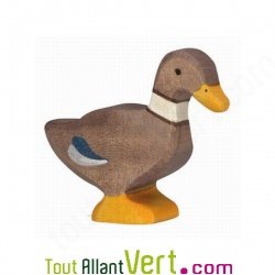 Canard marron en bois debout 6 cm, Holztiger