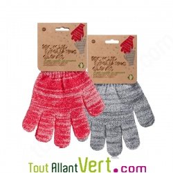 Gant exfoliant � partir de bouteilles recycl�es en PET