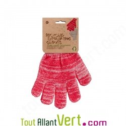 Gant exfoliant rouge en PET recycl�