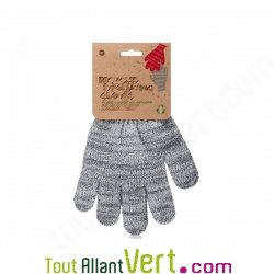 Gant exfoliant gris � partir de bouteilles recycl�es PET
