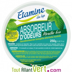Absorbeurs d\'odeurs � l\'huile essentielle de menthe bio, 250g