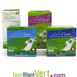 Serviettes et tampons naturels et coton biologique, SilverCare