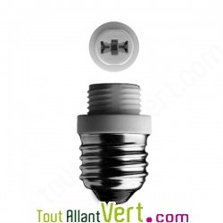 Adaptateur douille en c�ramique � vis E27 pour halog�ne G9