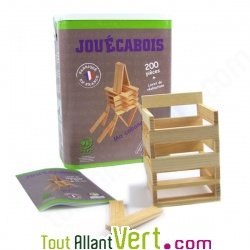 Jeu construction bois enfant 200 pi�ces, d�s 3 ans, Jouecabois