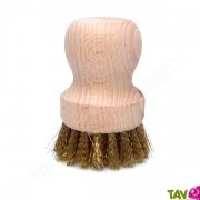 Brosse casserole en laiton et bois de htre 
