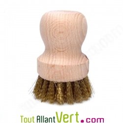 Brosse casserole en laiton et bois de h�tre 