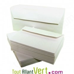Enveloppes recycles blanches, bandes enlevables, lot de 50