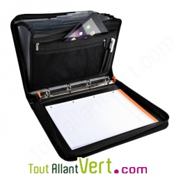 Conf�rencier recycl� avec poign�e, classeur et bloc-notes EXAFOLDER