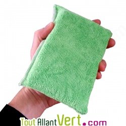Eponge microfibres vert clair 14cm x 10 cm