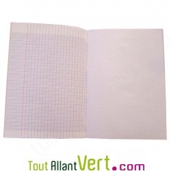 Cahier Travaux Pratiques Page blanche + page grands carreaux, A4 48p rouge