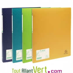 Classeur 4 anneaux polypro recycl� turquoise, Forever, dos 2 cm