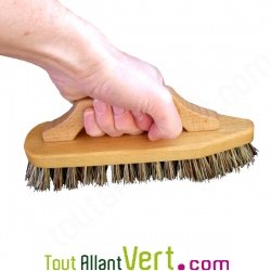 Brosse de mnage  rcurer poils durs en fibre vgtale et poigne