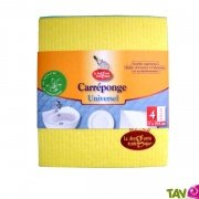 Eponges carres universelles nettoyantes en cellulose vgtal et bio, lot de 4