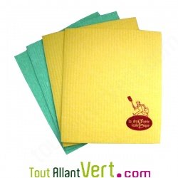 Eponges carr�es universelles nettoyantes en cellulose v�g�tal et bio, lot de 4