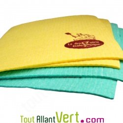Eponges carr�es universelles nettoyantes en cellulose v�g�tal et bio, lot de 4