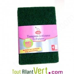 Tampons � r�curer grattante en bouteilles plastiques recycl�es, lot de 4