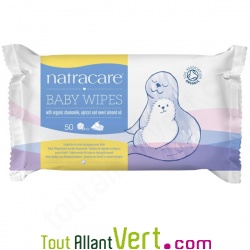 Lingettes b�b� jetable en coton bio biod�gradable, Natracare x 50