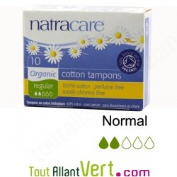 Tampons Mini coton bio r�gulier sans applicateur x10