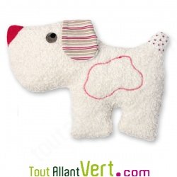 Bouillotte cerise chien en coton bio