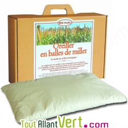 Oreiller en balles de millet bio, 50 x 70 cm, Mille Oreillers