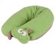 Coussin d\'allaitement vert grenouille, coton bio et balle d\'�peautre bio
