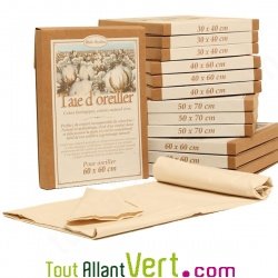 Taie d\'oreiller coton bio, coloris naturel �cru, Mille Oreillers