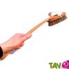 Brosse de massage de luxe en bois avec manche, fibre vgtale et crin